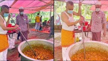 এমপি একরামের ‘বাবুর্চি সাজে’ মাংস রান্নার ছবি ভাইরাল